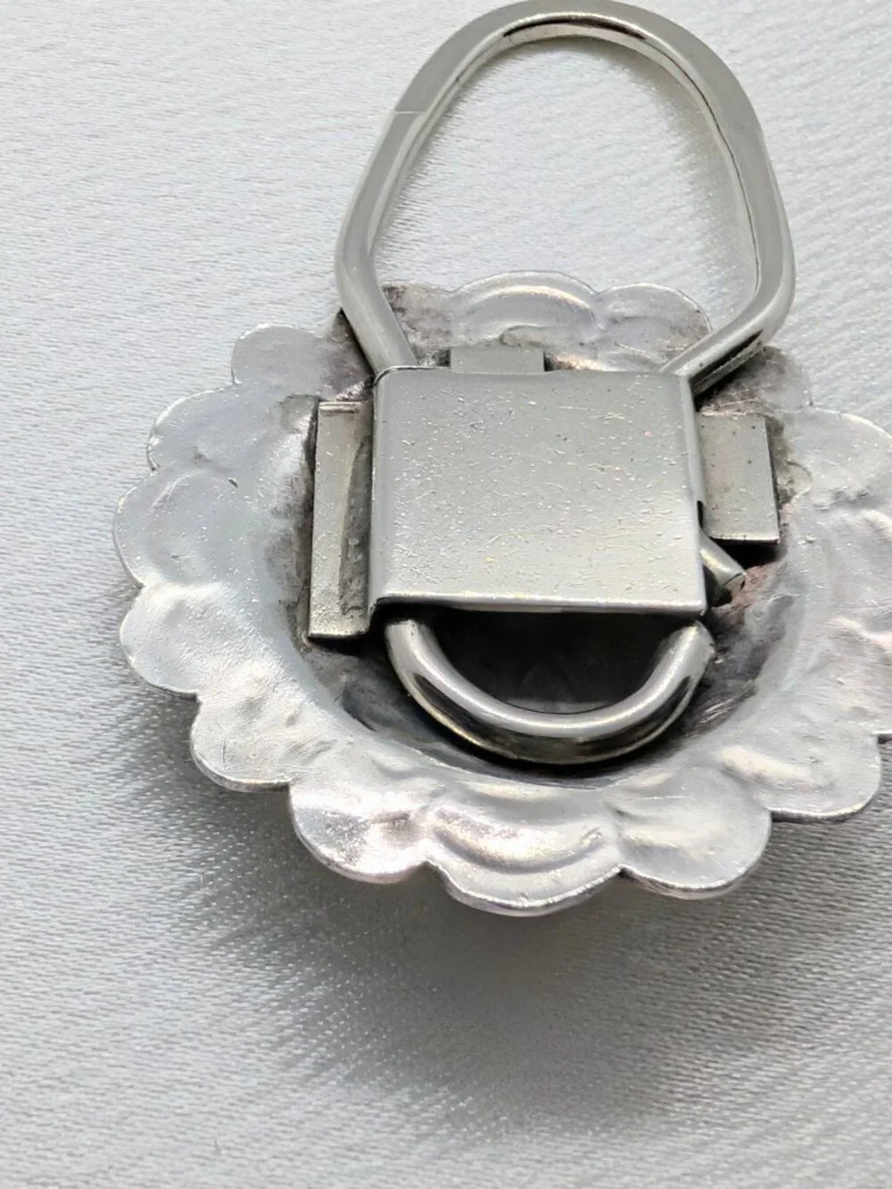 NEW sterling silver key holder with turquoise center